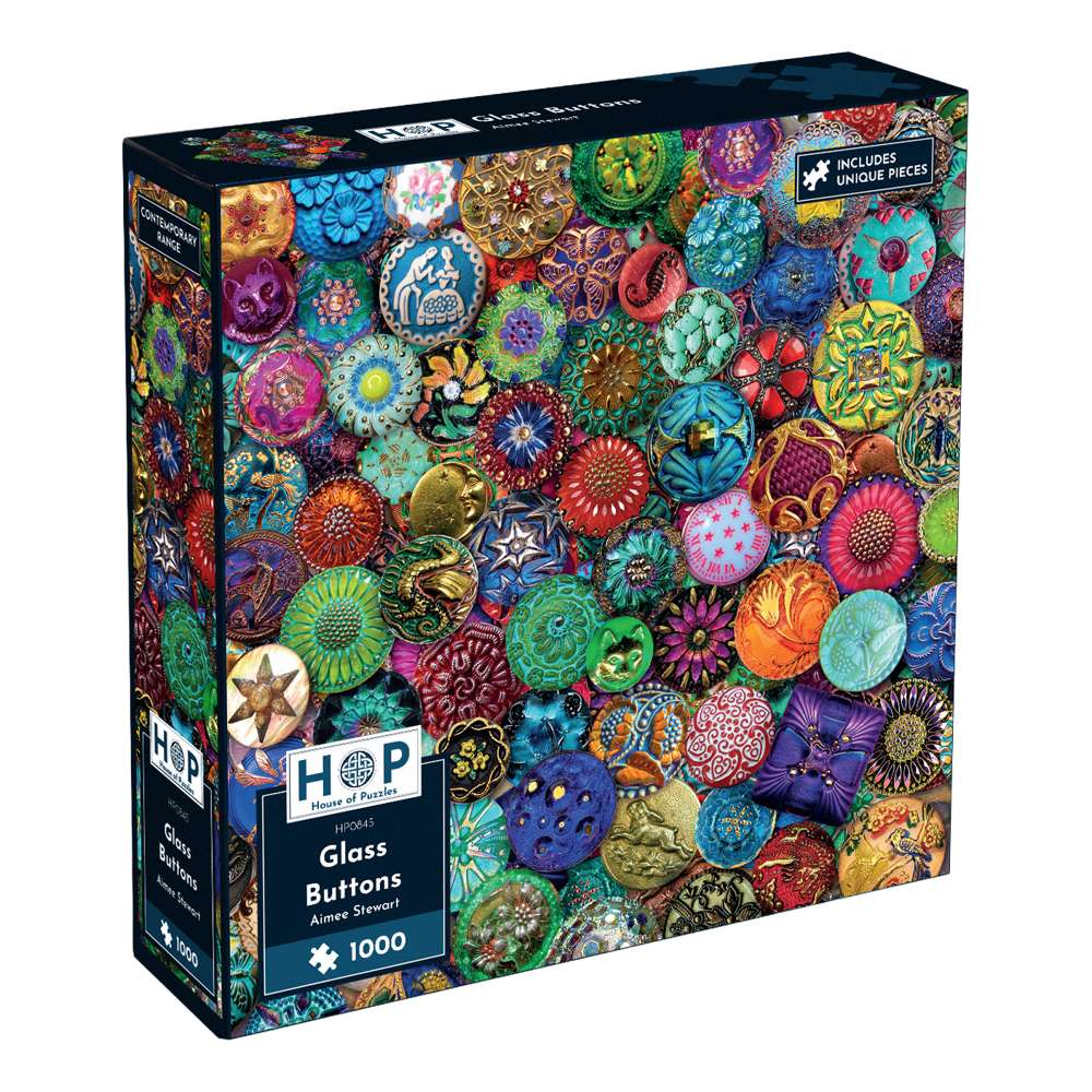 House of Puzzles Glass Buttons 1000 Piece Jigsaw Puzzle box front