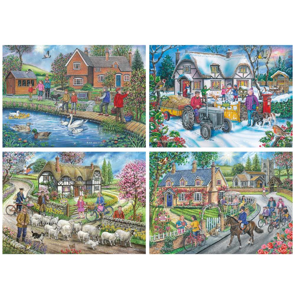 House of Puzzles Life in the Country 4 x 500 Piece Jigsaw Puzzles image 2
