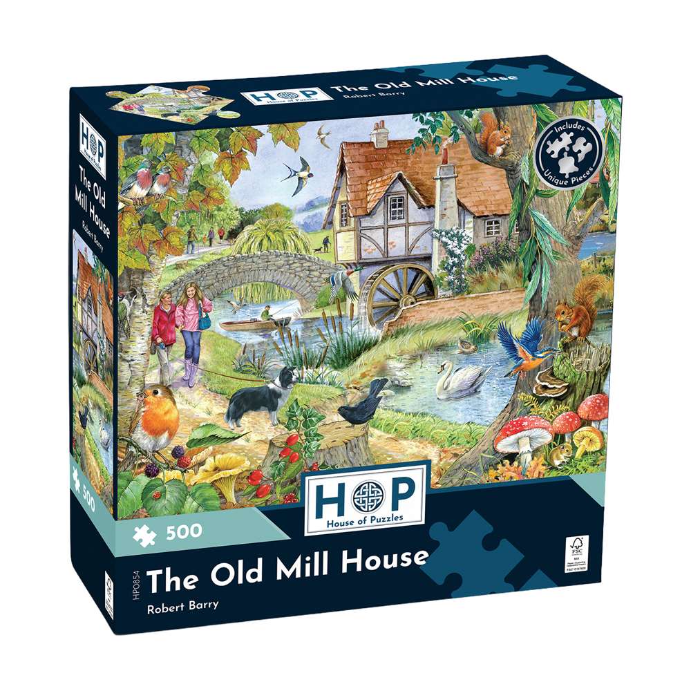 House of Puzzles The Old Mill House 500 Piece Jigsaw Puzzle box front