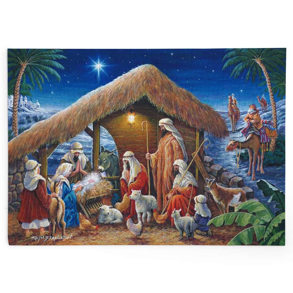 House of Puzzles Away in a Manger BIG 250 Piece Jigsaw Puzzle image 2