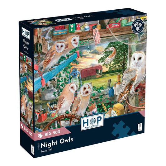 House of Puzzles Night Owls BIG 500 Piece Jigsaw Puzzle box front