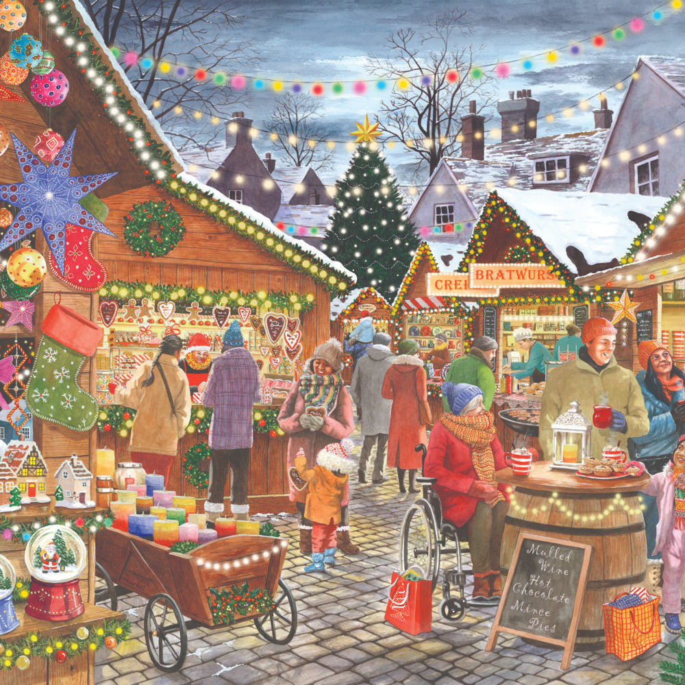House of Puzzles Christmas Market 1000 Piece Jigsaw Puzzle image 3
