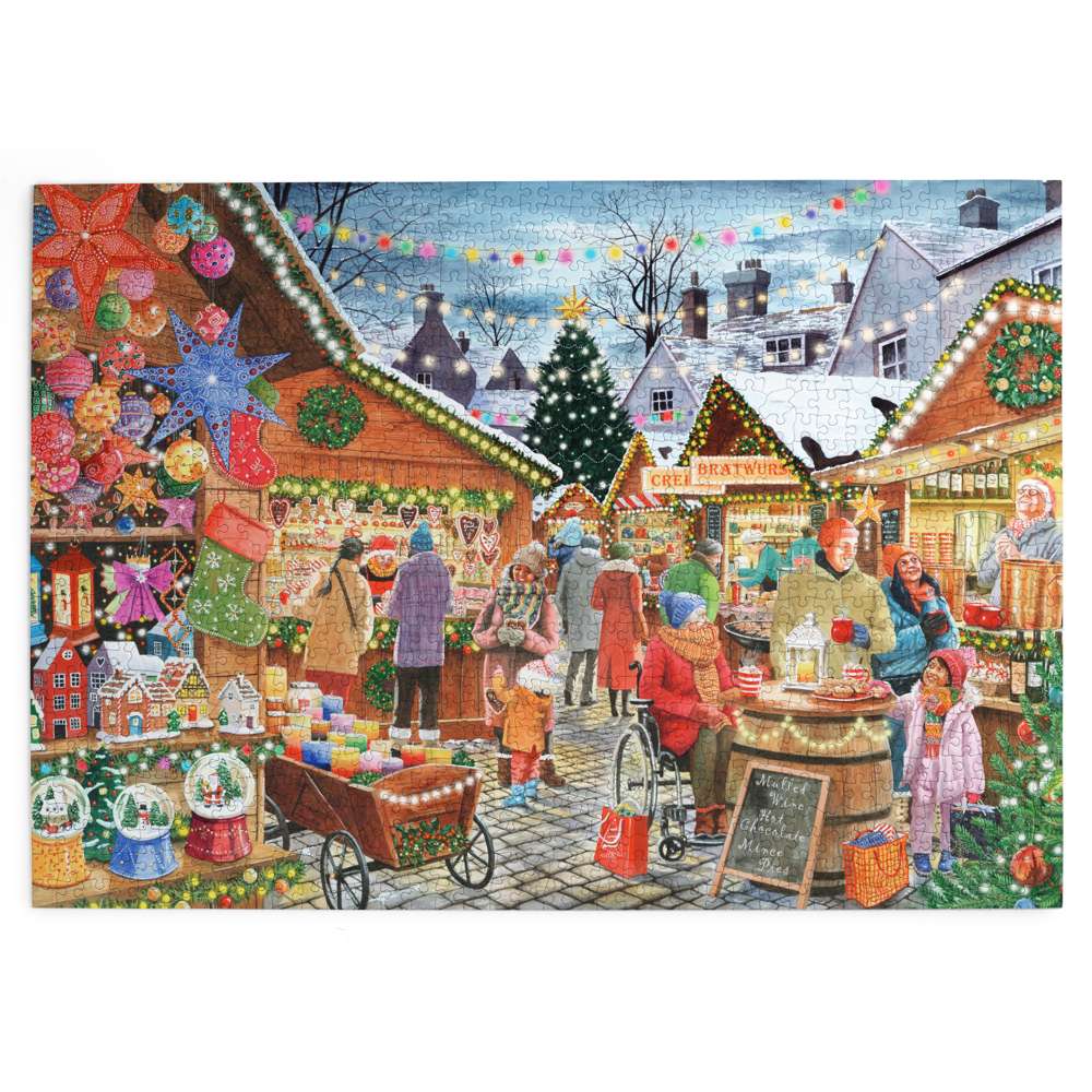 House of Puzzles Christmas Market 1000 Piece Jigsaw Puzzle completed picture