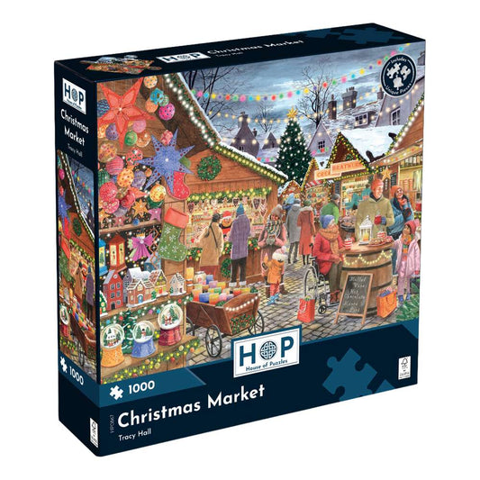 House of Puzzles Christmas Market 1000 Piece Jigsaw Puzzle box front