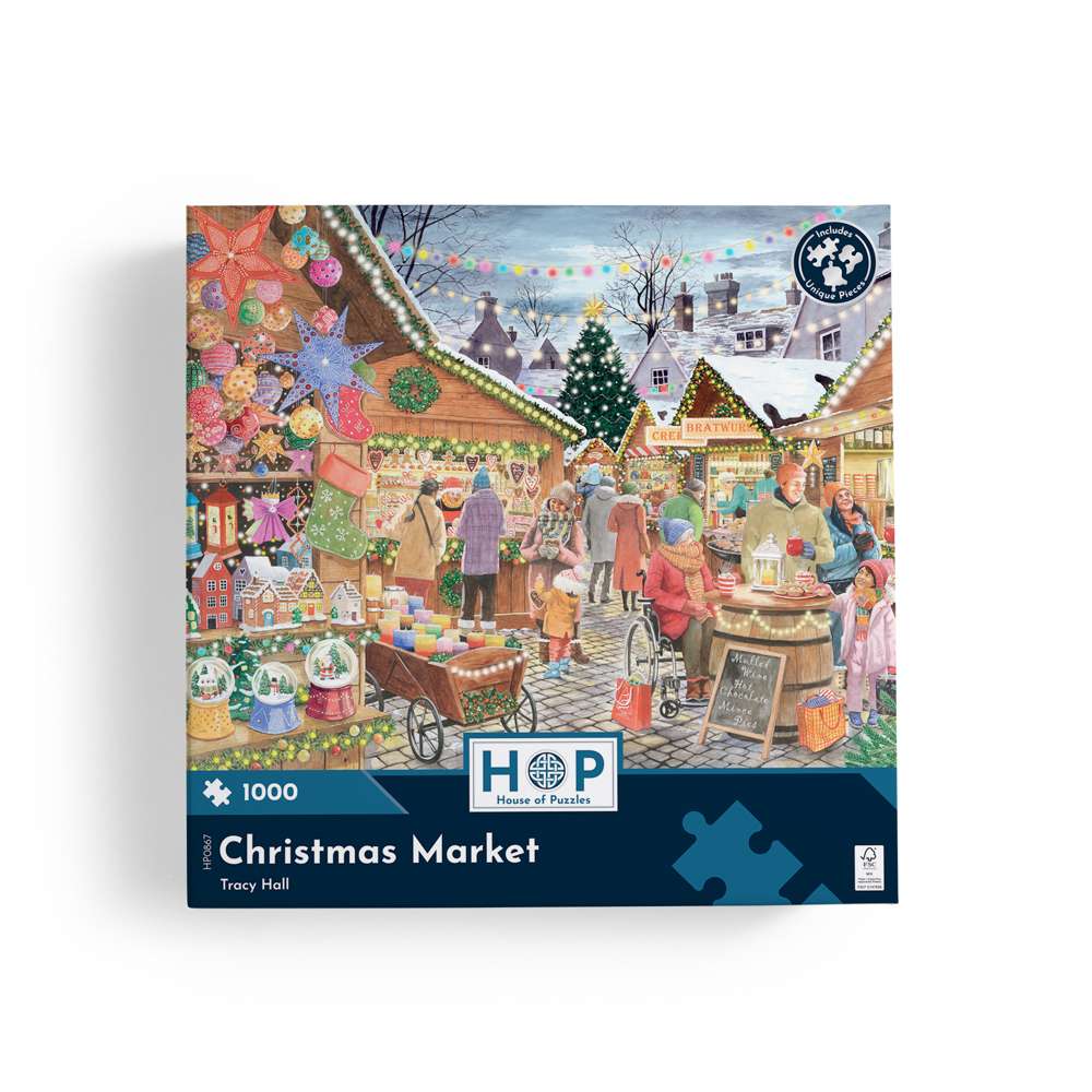 House of Puzzles Christmas Market 1000 Piece Jigsaw Puzzle image 4