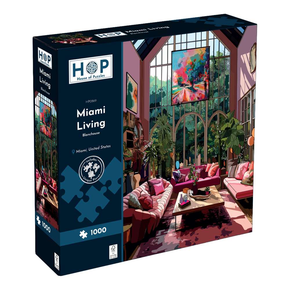 House of Puzzles Miami Living 1000 Piece Jigsaw Puzzle box front