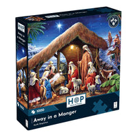 House of Puzzles Away in a Manger 1000 Piece Jigsaw Puzzle box front