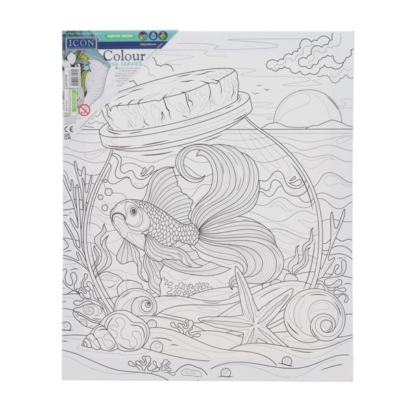 Icon Colour My Canvas Goldfish pre-printed canvas