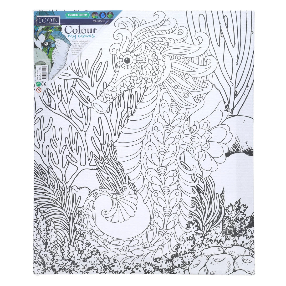 Icon Colour My Canvas Sea Horse pre-printed canvas