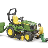 John Deere Mower With Trailer And Man