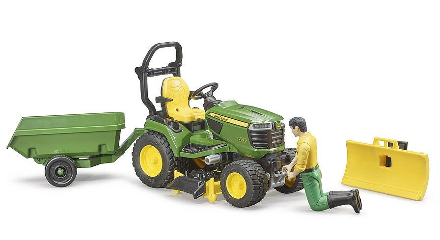 John Deere Mower With Trailer And Man