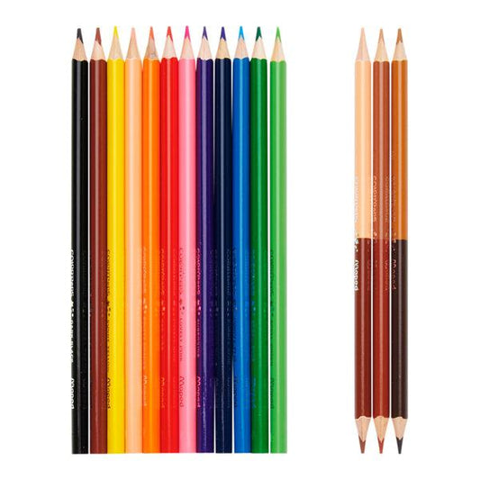 Maped Color'peps Pkt.12 Colouring Pencils &amp; 3 Duo Skin Tones