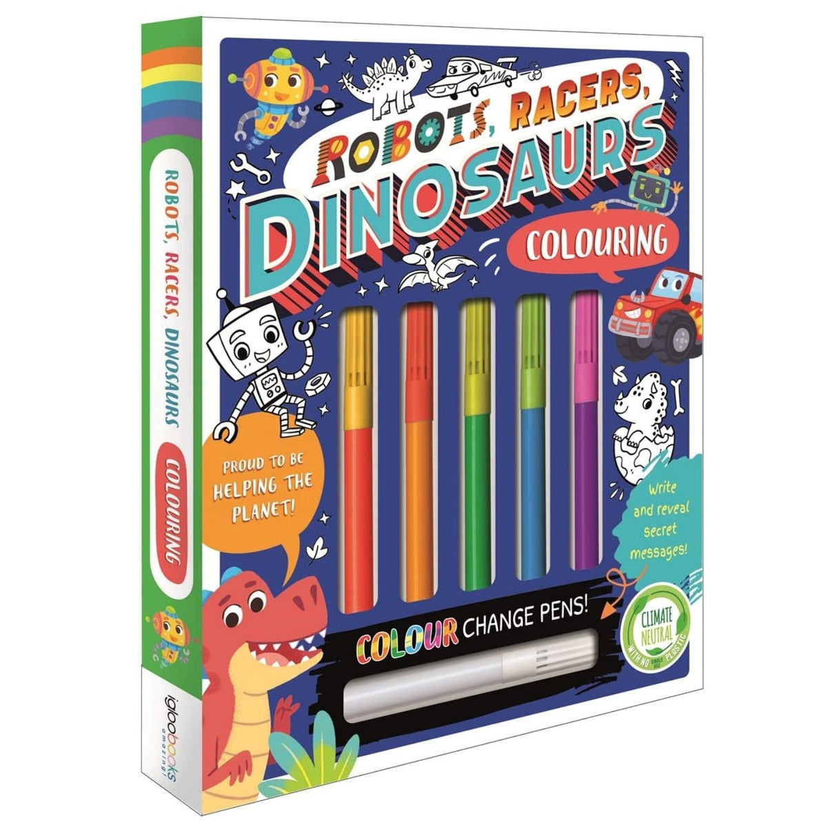 Robots, Racers & Dinosaurs Colouring Book