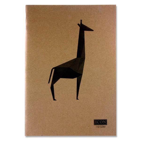 Icon A3 80pg 110gsm Kraft Sketch Book Animal Design 4 Asst.