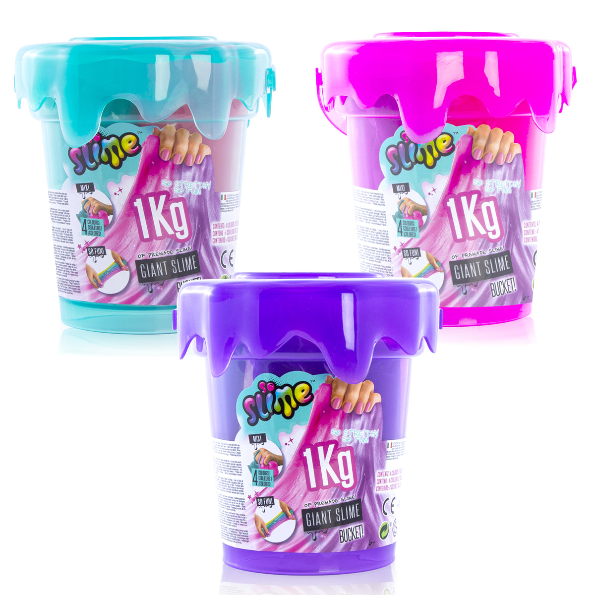 So Slime Giant Bucket with four bags of colourful ready-made slime – view 3
