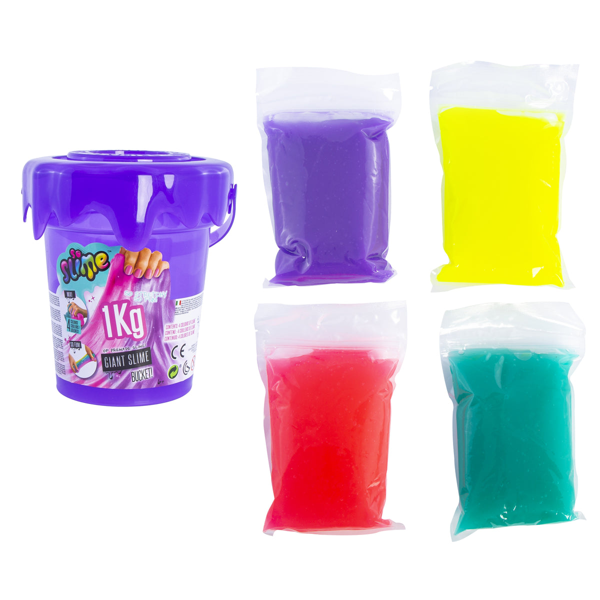 So Slime Giant Bucket with four bags of colourful ready-made slime – view 5