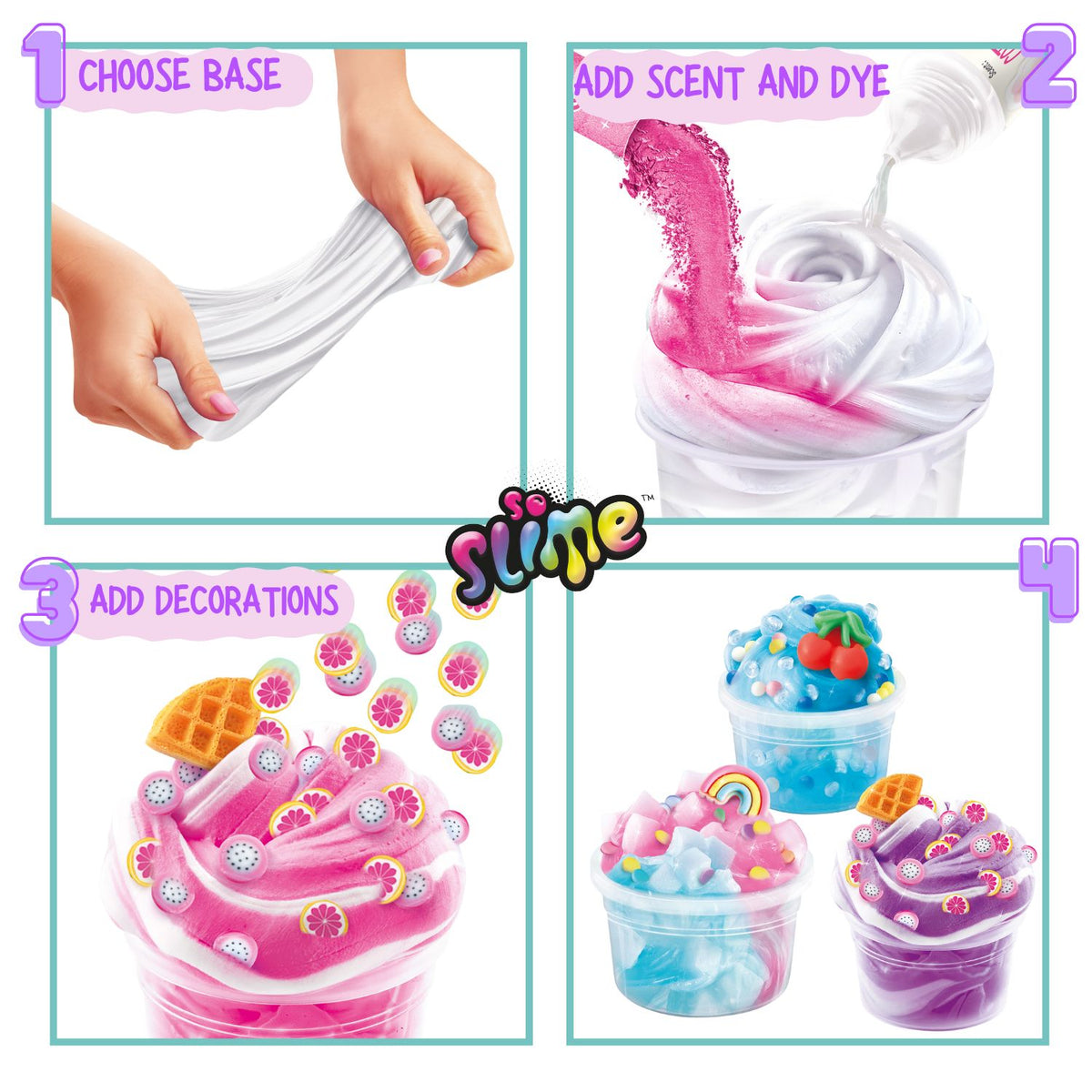 So Slime Experience Kit with slime pots, dyes, fragrances, decorations and charms – view 4