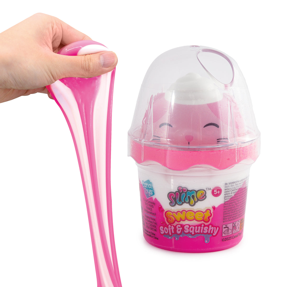 So Slime Sweet Soft and Squishy Collection pot with two-toned slime and squishy character