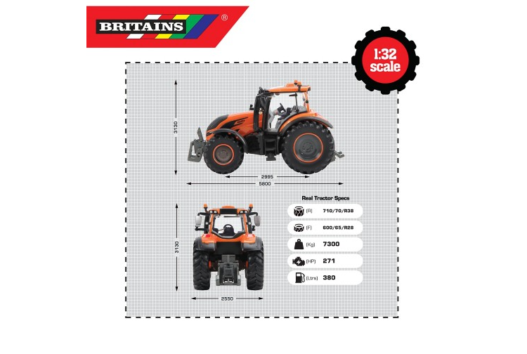 Britains Metallic Orange Valtra T254