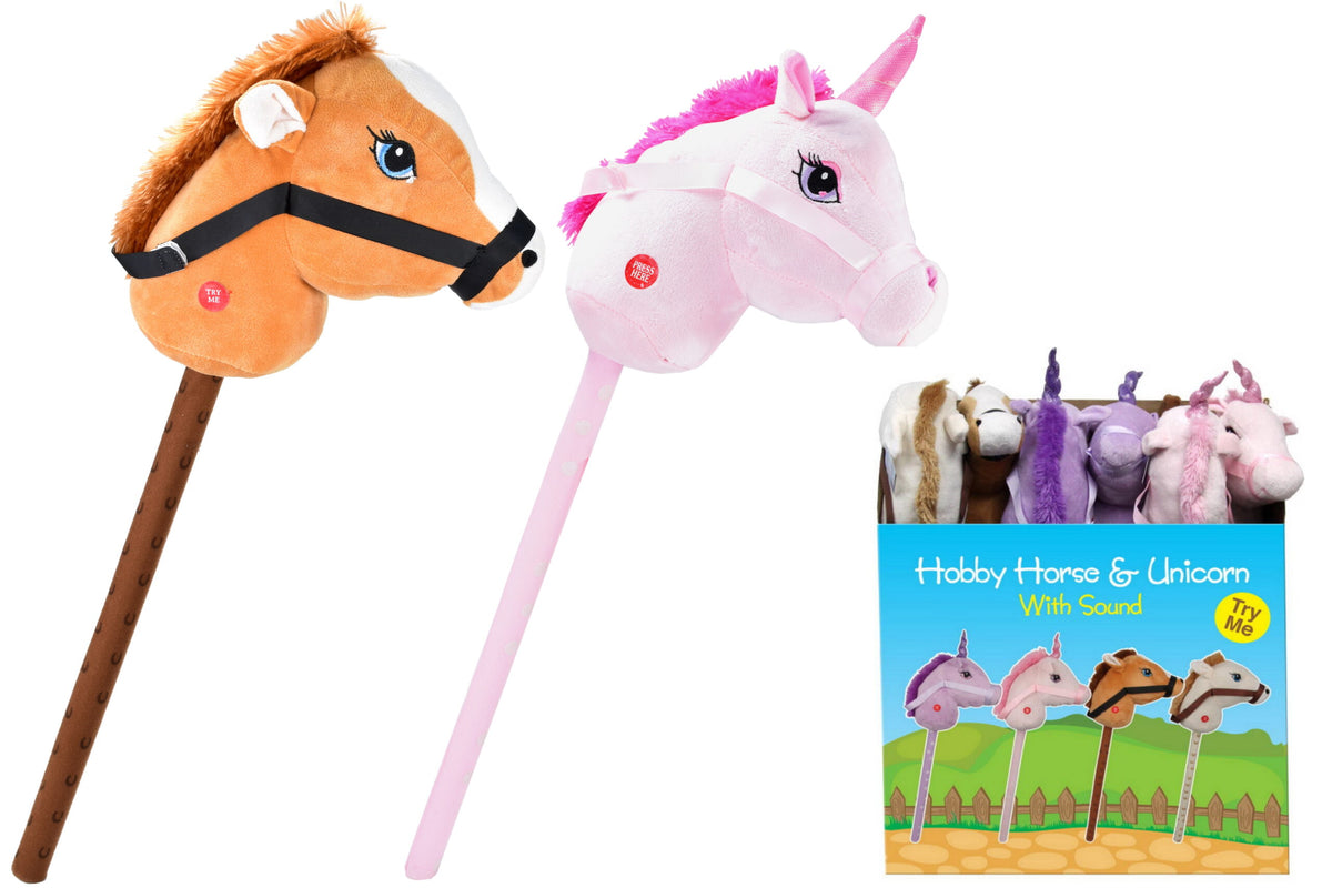 Hobby Horse &amp; Unicorn With Sound Assorted