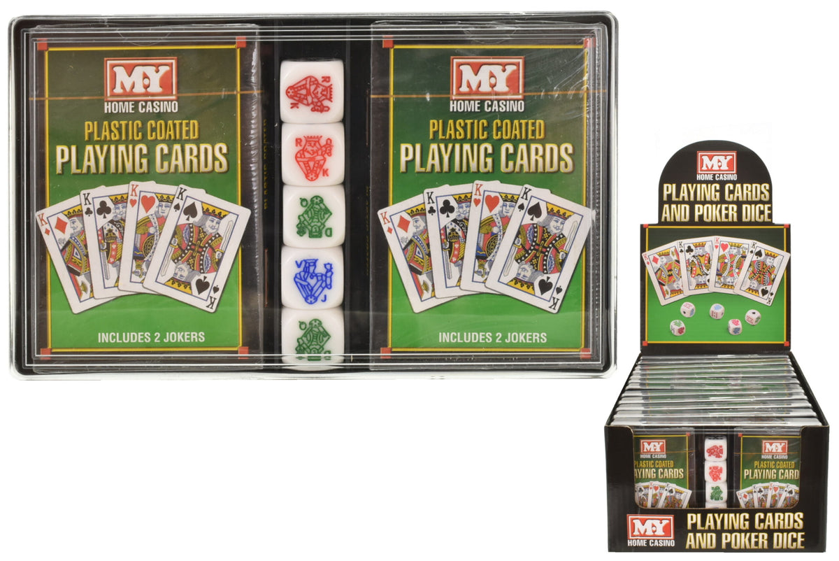 2 Packs Of Playing Cards With 5 Poker Dice "M.Y."