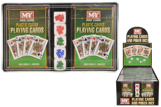 2 Packs Of Playing Cards With 5 Poker Dice "M.Y."