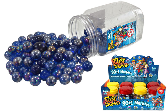 Marbles In Pvc Carry Jar 4 Asst