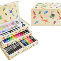 54pc Art Set In Carry Box With Drawers