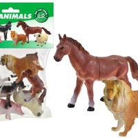 6pc Farm Animals (4") In Pvc Bag/Header