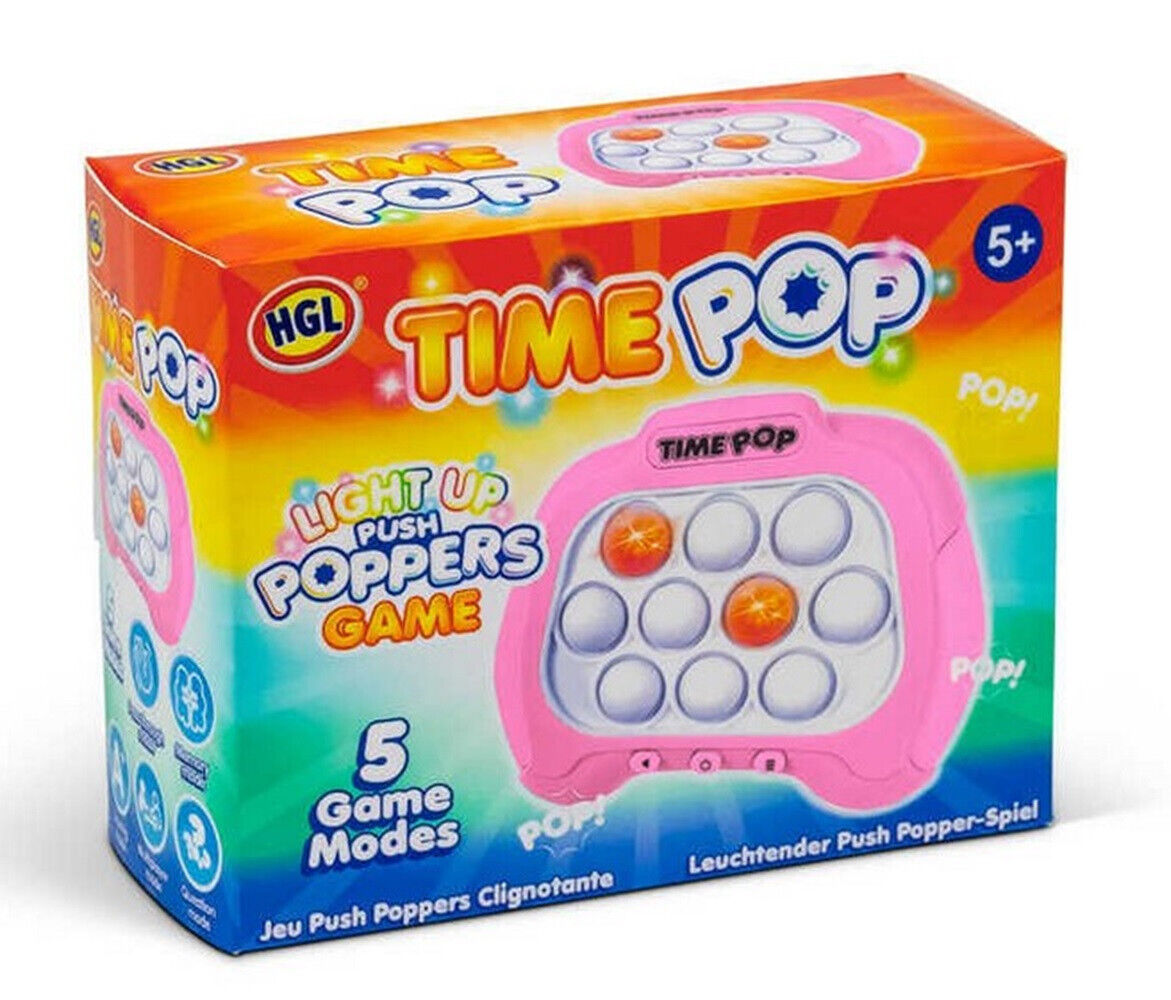 Time Pop Light Up Push Popper Game Pink