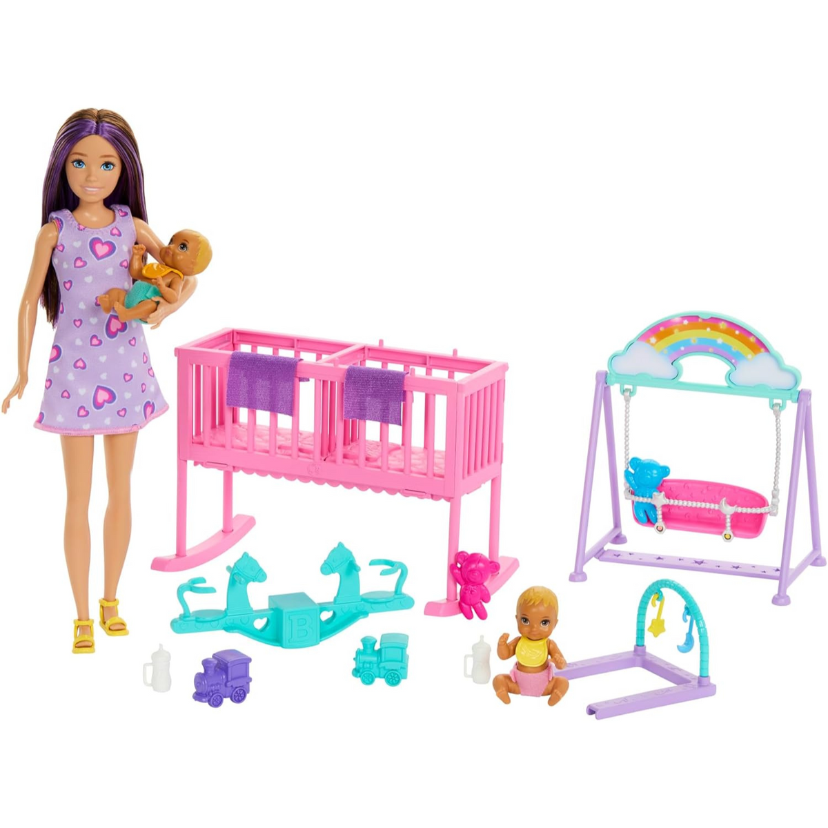 Barbie Skipper Babysitter Doll With Twin Nursery Playset &amp; Accessories