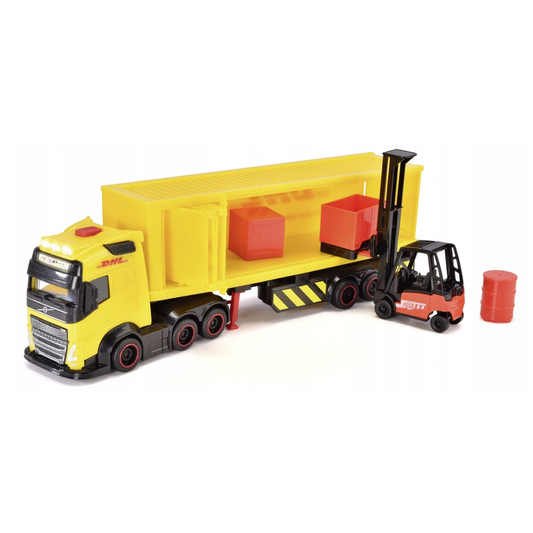 Dickie Toys Volvo DHL Heavy Truck & Forklift comes with firklift
