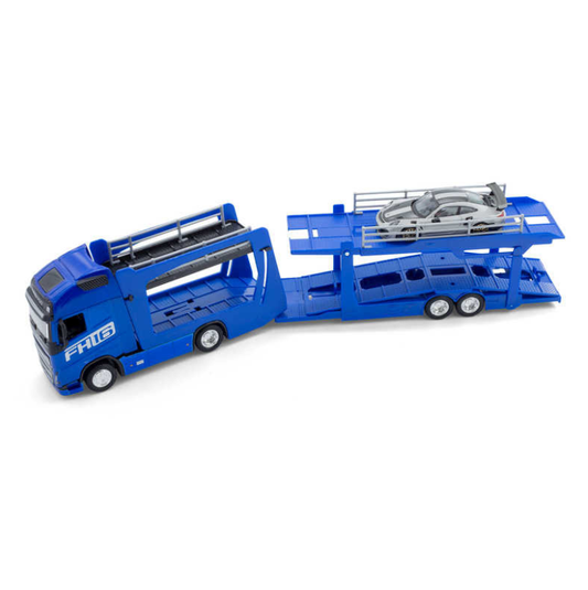 Bburago 1:43 Street Fire Multicar Carrier-Volvo Fh16 Globetrotter 750XXL Blue