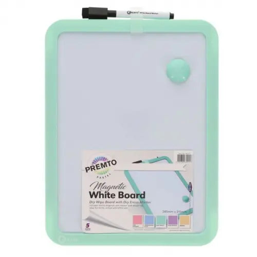 Premto Pastel Magnetic Dry Wipe Whiteboard With Dry Erase Marker Assorted