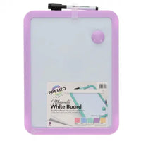 Premto Pastel Magnetic Dry Wipe Whiteboard With Dry Erase Marker Assorted