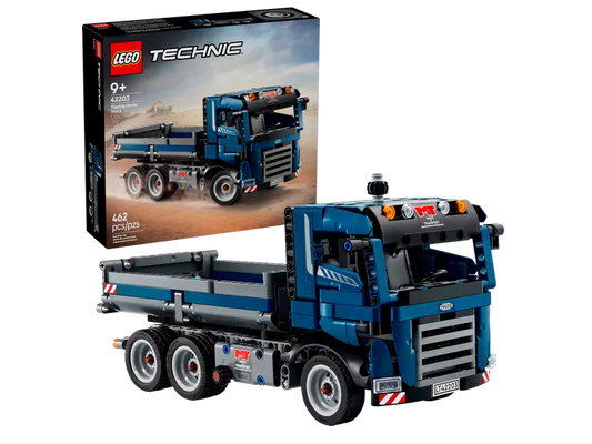 LEGO 42203 Tipping Dump Truck – Blue Technic construction vehicle toy.