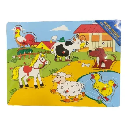 Wooden Farm Puzzle With Peg