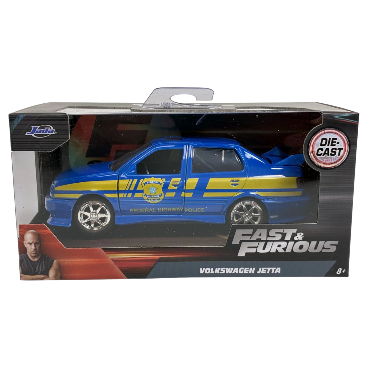 Jada Fast & Furious 1995 Volkswagen Jetta Police Car picture in the box