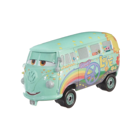 Disney Pixar Cars: 3 Metal Fillmore die-cast car with detailed features and rolling wheels for fun playtime adventures.
