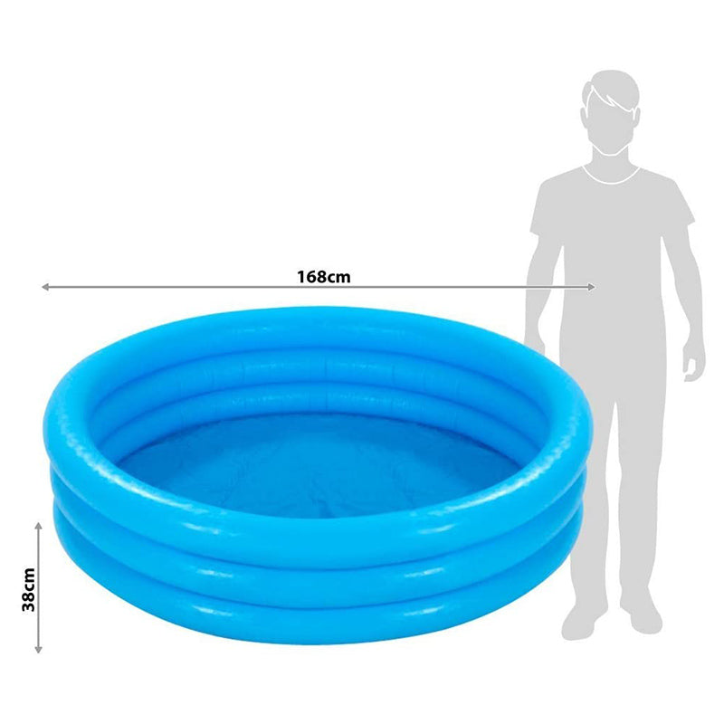 Intex Inflatable Crystal Blue 3 Ring Paddling Pool for Kids picture with measurements