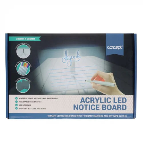 Concept Acrylic LED Notice Board 20 x 30 cm picture of the box