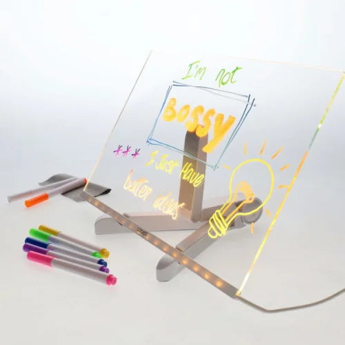 Concept Acrylic LED Notice Board 20 x 30 cm marckers and cleaning cloth inclded