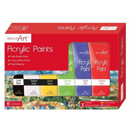 Pack of 6 Color Acrylic Paints