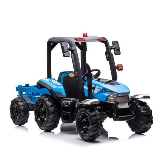 AgriPow 24V Electric Ride On Tractor with Trailer Blue picture on the white background
