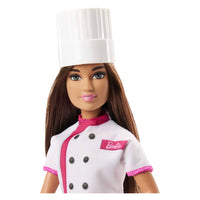Barbie Chef Patisserie Doll, in a classic chef’s uniform, is ready to whip up fun.
