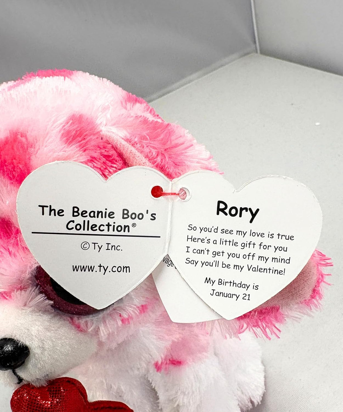 Beanie Boo Rory Valentine Dog Plush Toy add one more to your TY collection