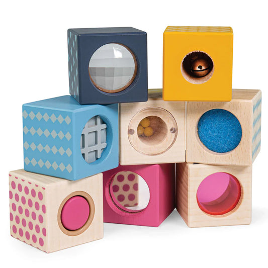 Woden sensory blocks for early years learning