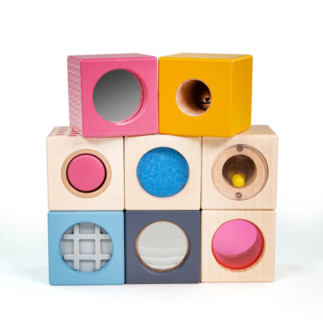 Bigjigs Sensory Wooden Blocks safe for children over 12 month