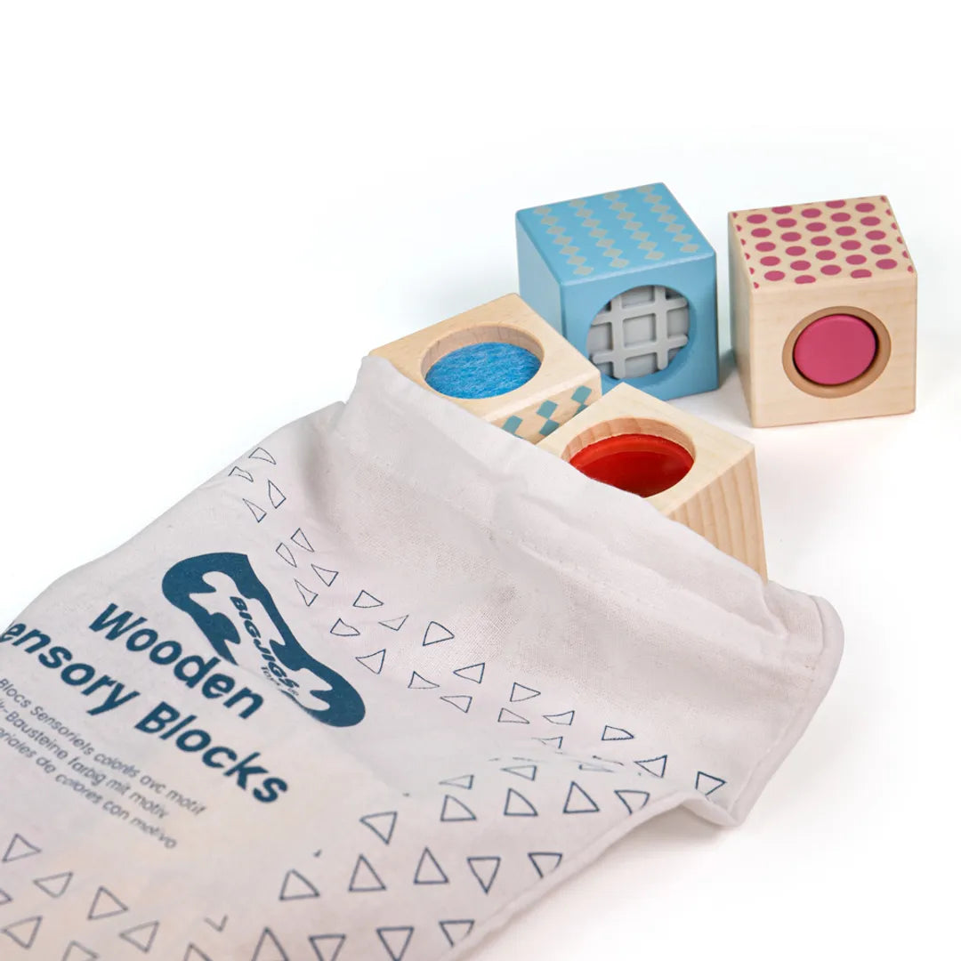 Bigjigs Sensory Wooden Blocks came with a bag