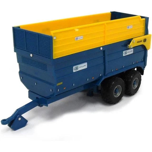 Britains Kane 16 Tonne Silage Trailer  in a yellow and blue colors